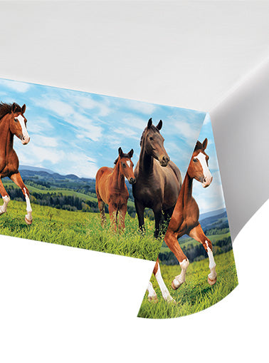Horse and Pony 259cm Border Print Plastic Table Cover – Main Image