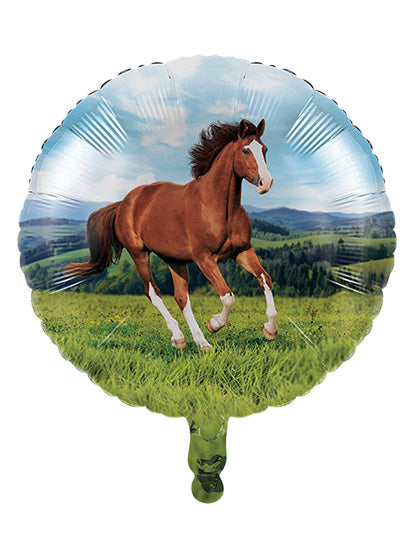 Horse And Pony 45cm Self Sealing Round Foil Balloon - Main Image