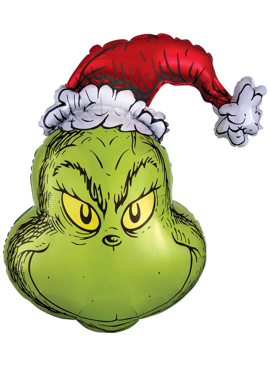 How The Grinch Stole Christmas Supershape 66Cm X 73Cm Grinch Head Christmas Balloon - Main Image