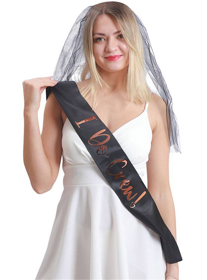 Image of I Do Crew Black and Gold Hen's Party Sash