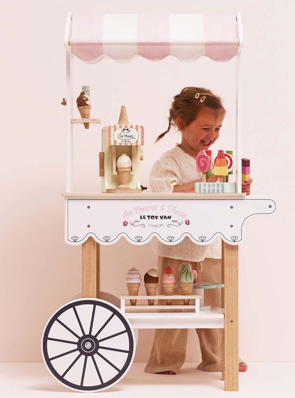 Ice Cream And Treats Wooden Stand Childrens Toy Set - Lifestyle Image 6