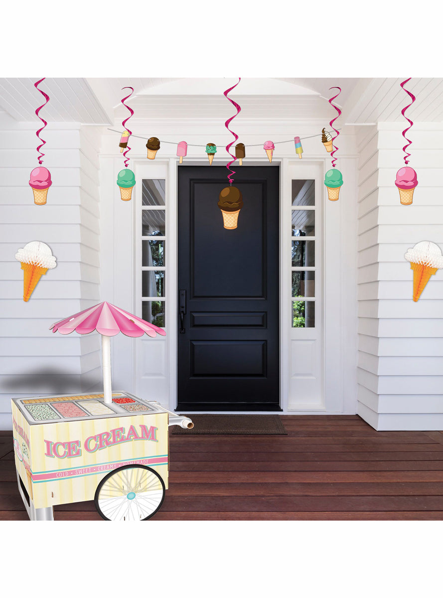 Ice Cream Cart 122cm 3D Party Decoration - Lifestyle Image