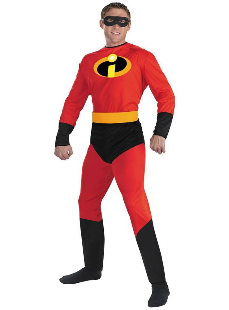 Mr Incredible Disney Superhero Red and Black Jumpsuit Mens Costume Main Image
