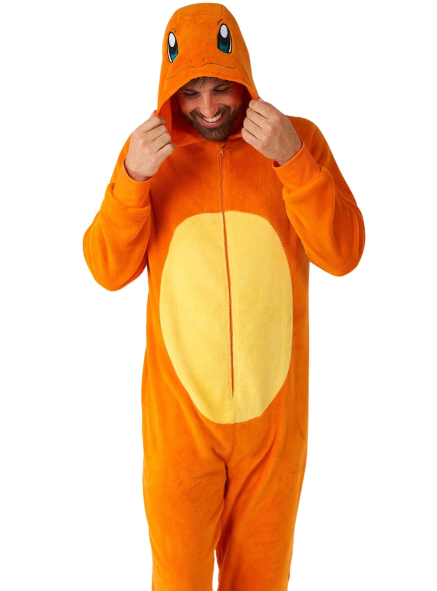 Close image of Charmander Pokemon Plus Size Mens Deluxe Costume Onesie