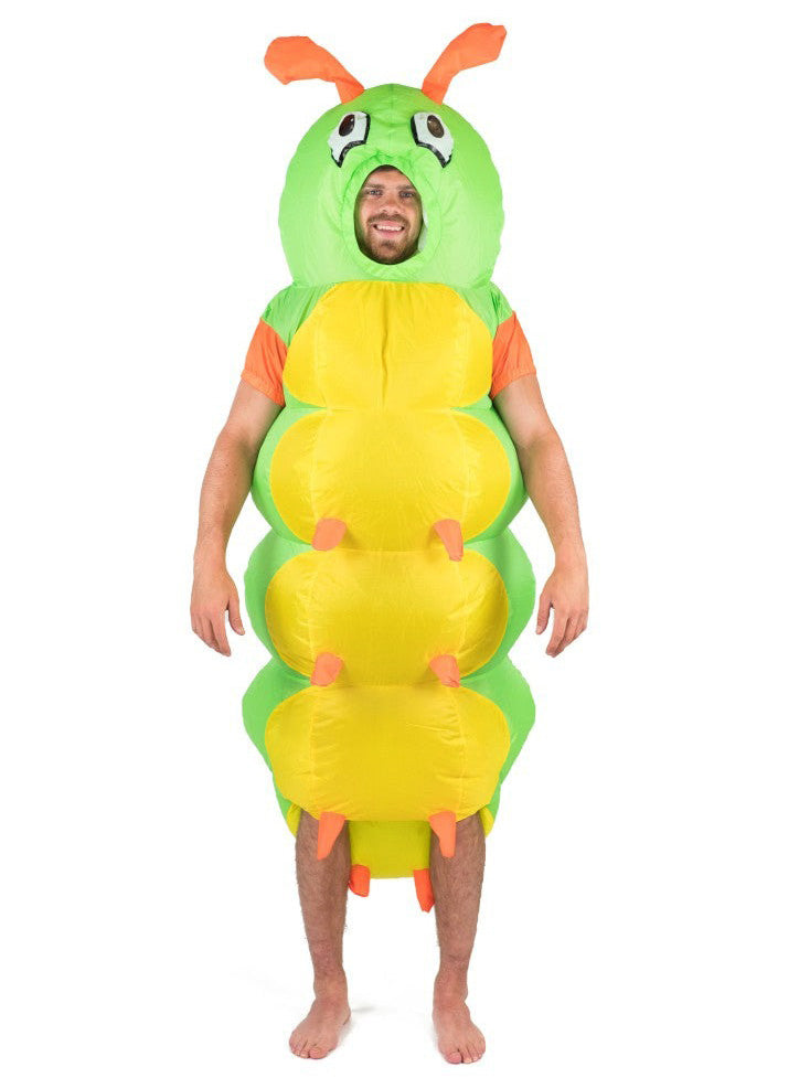 Inflatable Green Caterpillar Novelty Adults Costume - Alternative Image