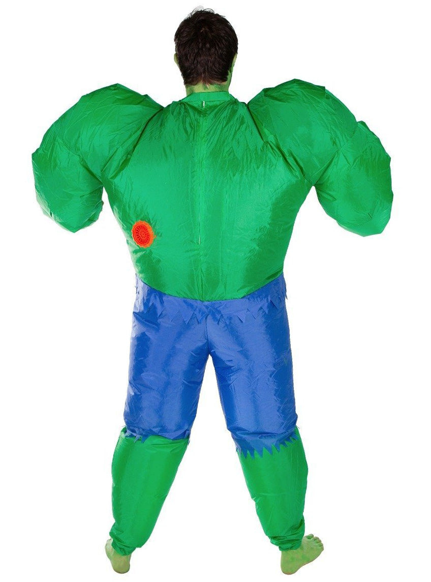 Inflatable Green Hulk Adults Costume - Back Image