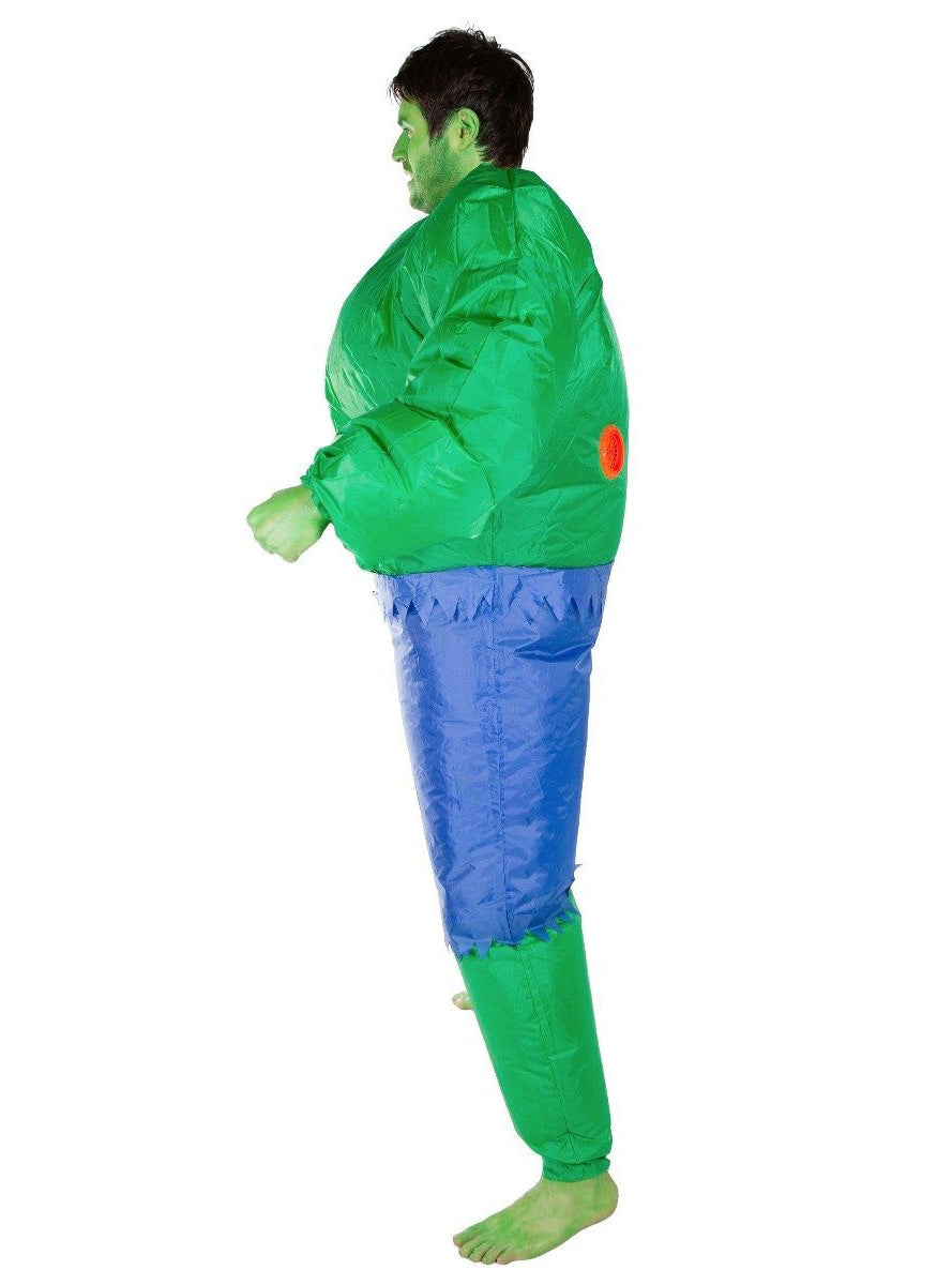 Inflatable Green Hulk Adults Costume - Side Image
