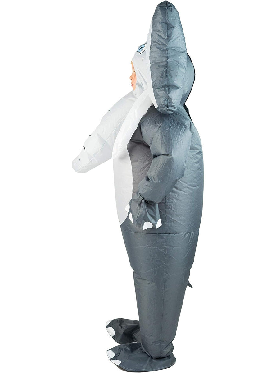 Inflatable Grey Elephant Kids Animal Costume - Side Image
