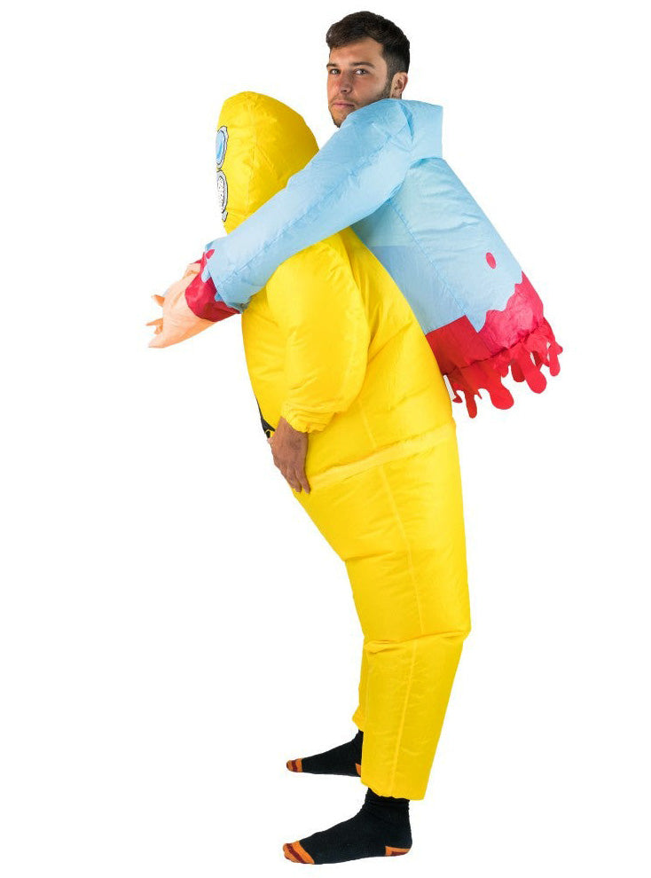 Inflatable Hazmat Suit Novelty Adults Halloween Costume - Side Image