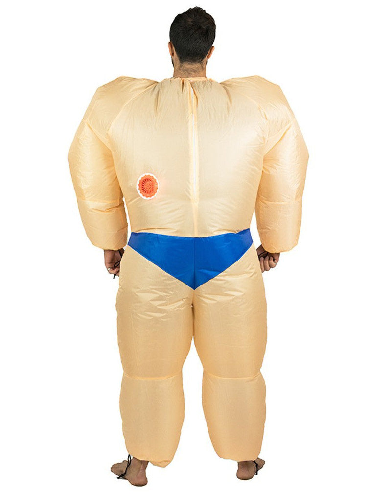 Inflatable Muscle Man Adults Novelty Bodybuilder Costume - Back Image