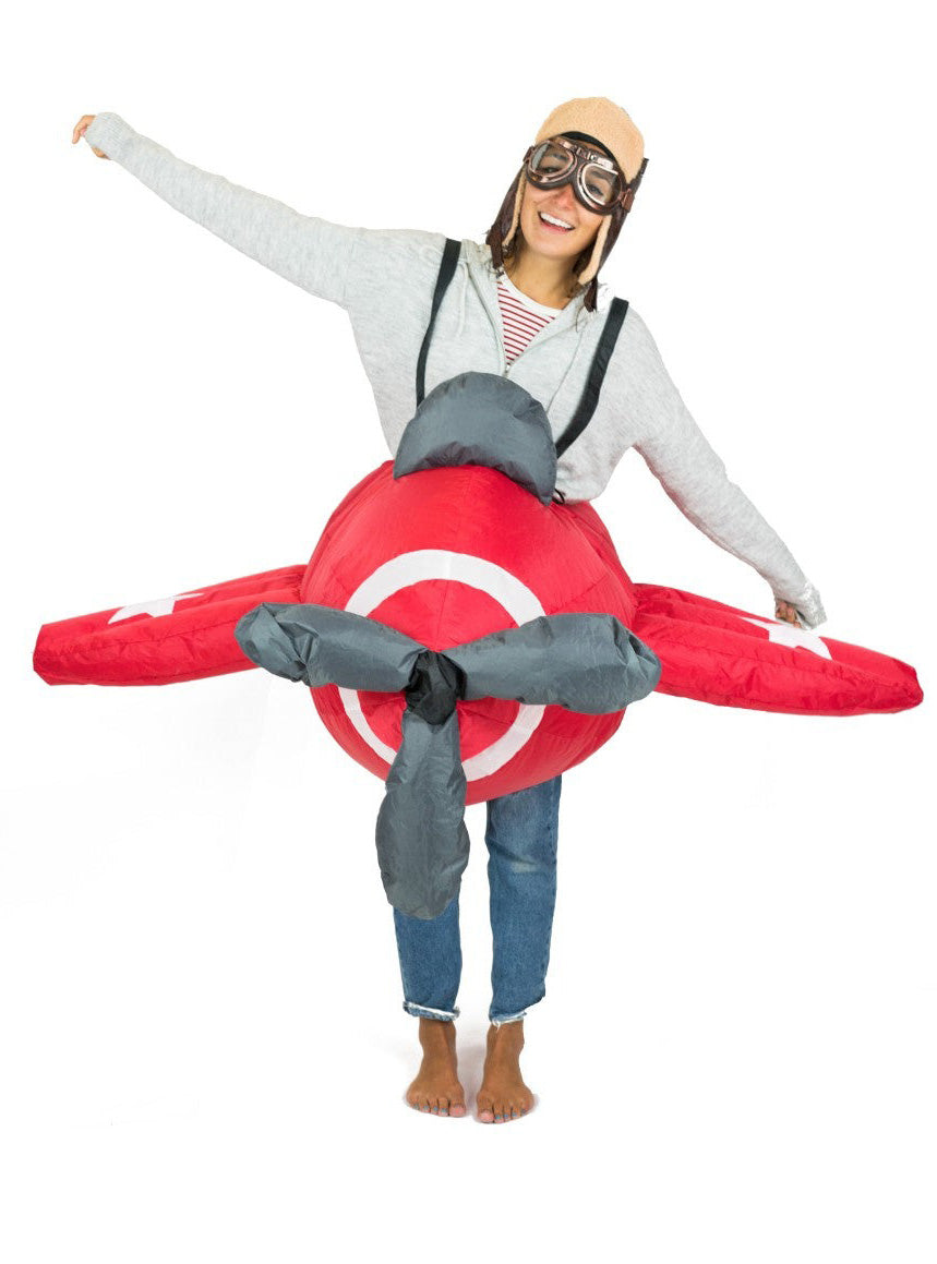 Inflatable Red Plane Novelty Adults Costume - Front Image