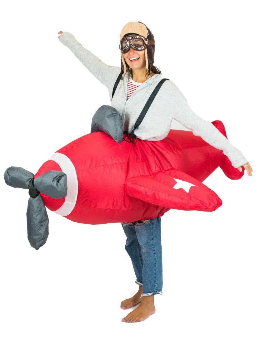 Inflatable Red Plane Novelty Adults Costume - Main Image