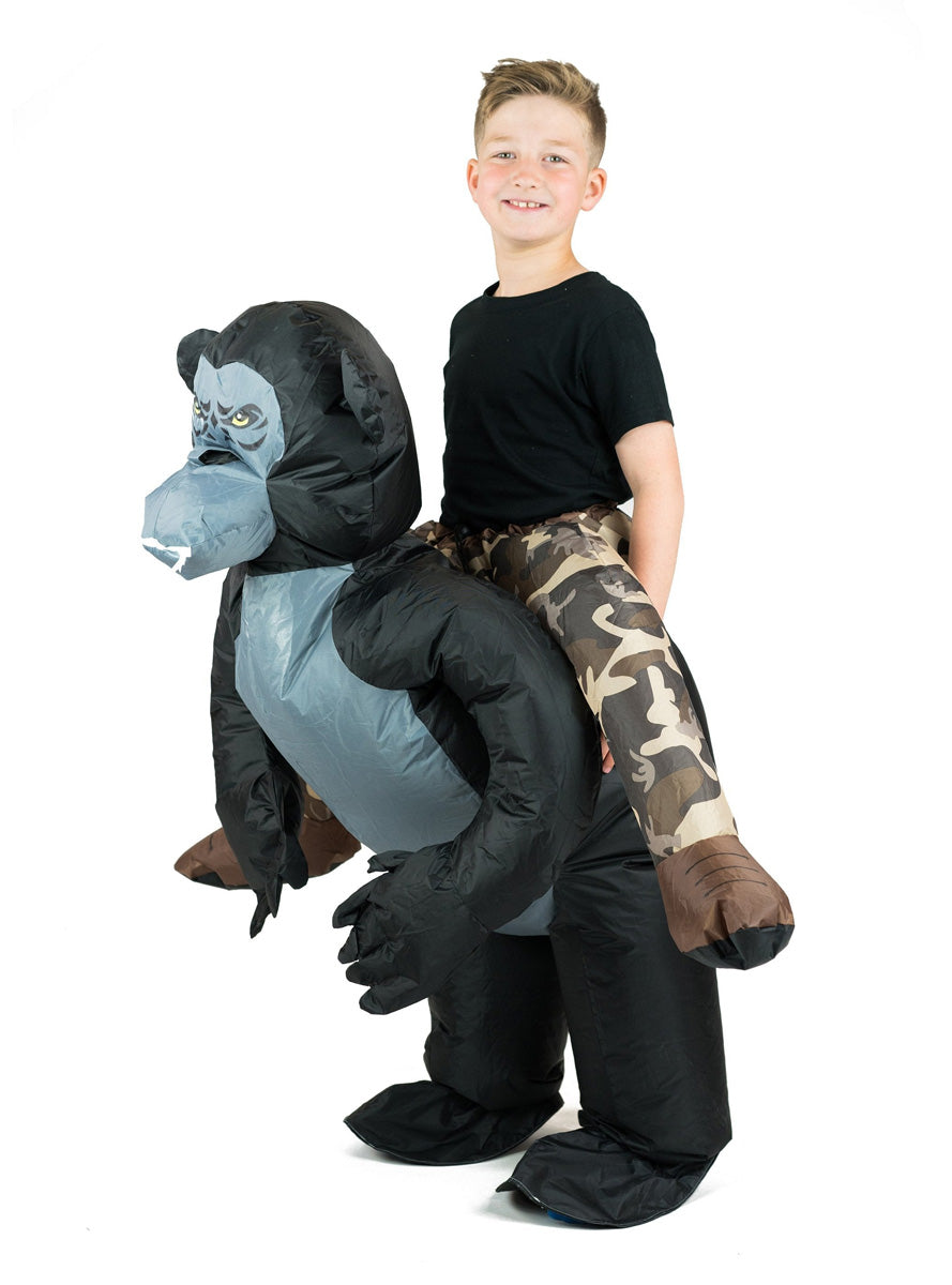 Inflatable Ride-On Gorilla Kids Costume - Alternative Image