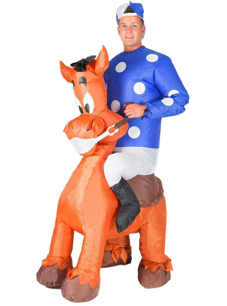Inflatable Ride-On Jockey Adults Costume - Main Image