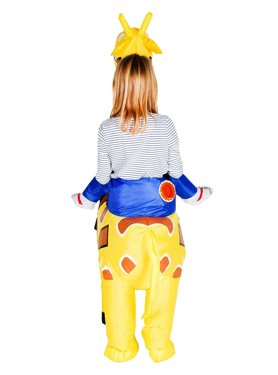 Inflatable Ride-On Kids Yellow Giraffe Costume - Back Image