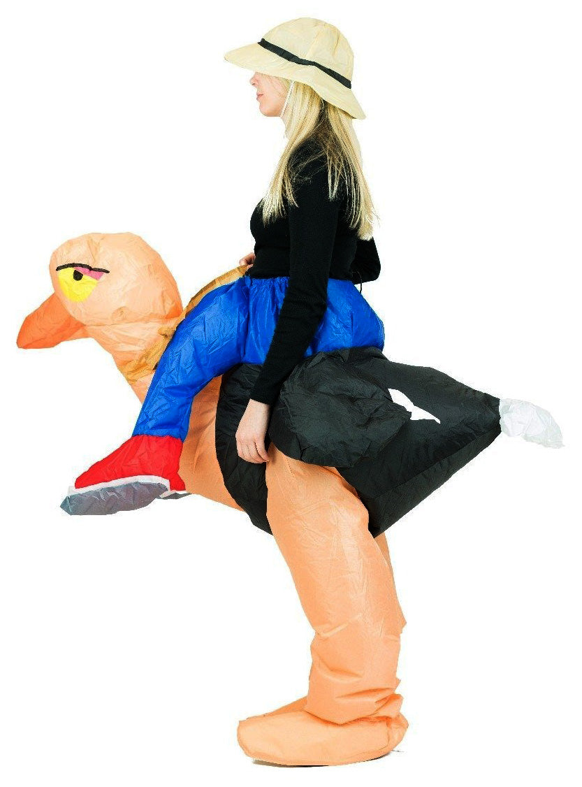 Inflatable Ride-On Ostrich Adults Costume - Side Image
