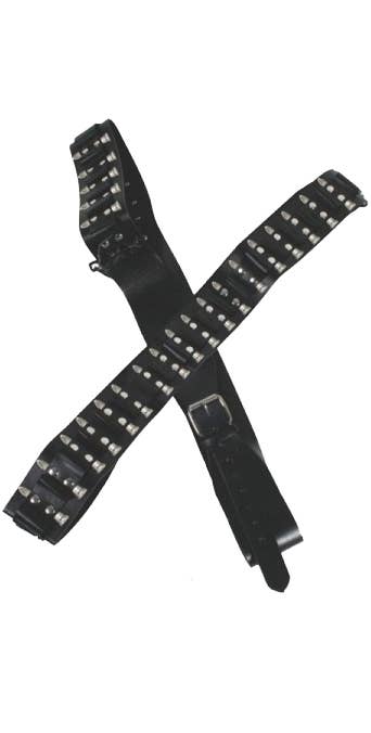 Faux Leather Black And Silver Novelty Bullet Ammo Belt Costume Accessory Main Image