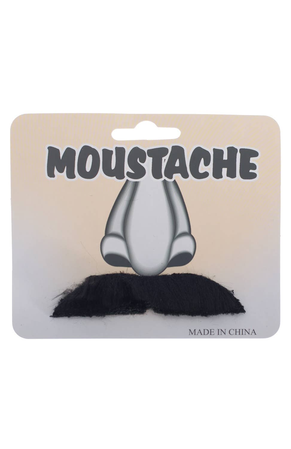 Black Medium Straight Self Adhesive Novelty Costume Moustache