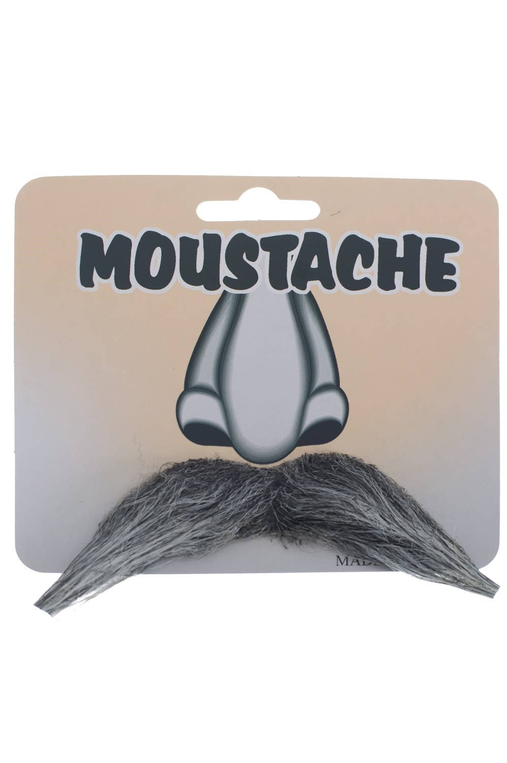 Pointed Grey Self Adhesive Costume Moustache