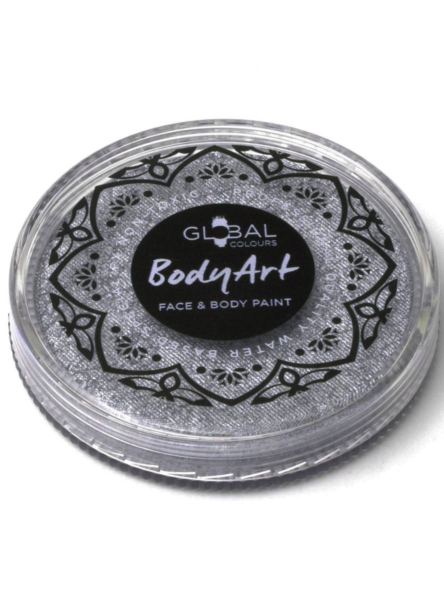 Professional Quality Metallic Silver Face and Body Makeup - front Image