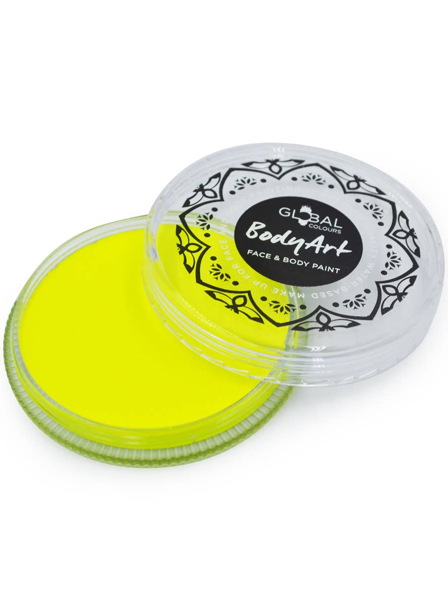 Neon Yellow Water Based Face and Body Cake Makeup - Alternate Image