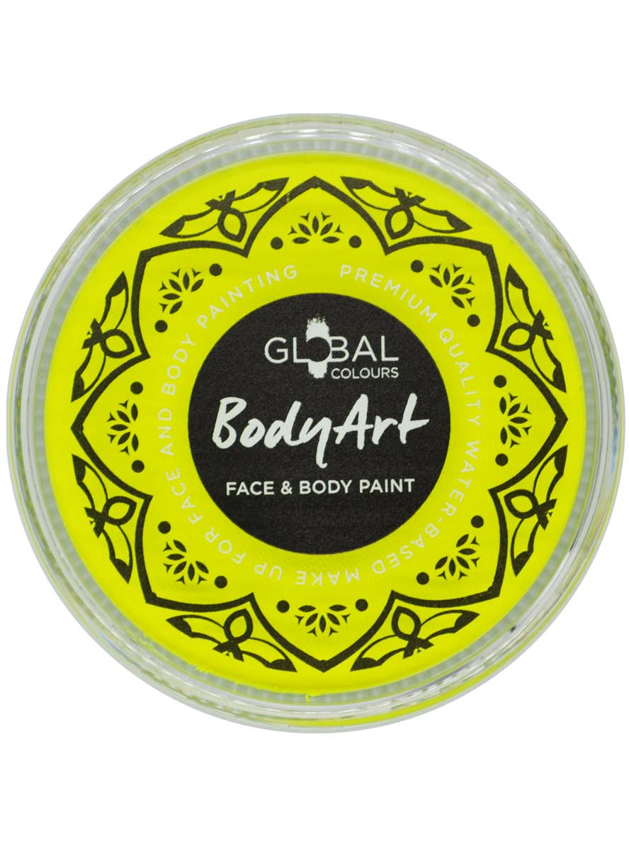 Neon Yellow Water Based Face and Body Cake Makeup - Front Image