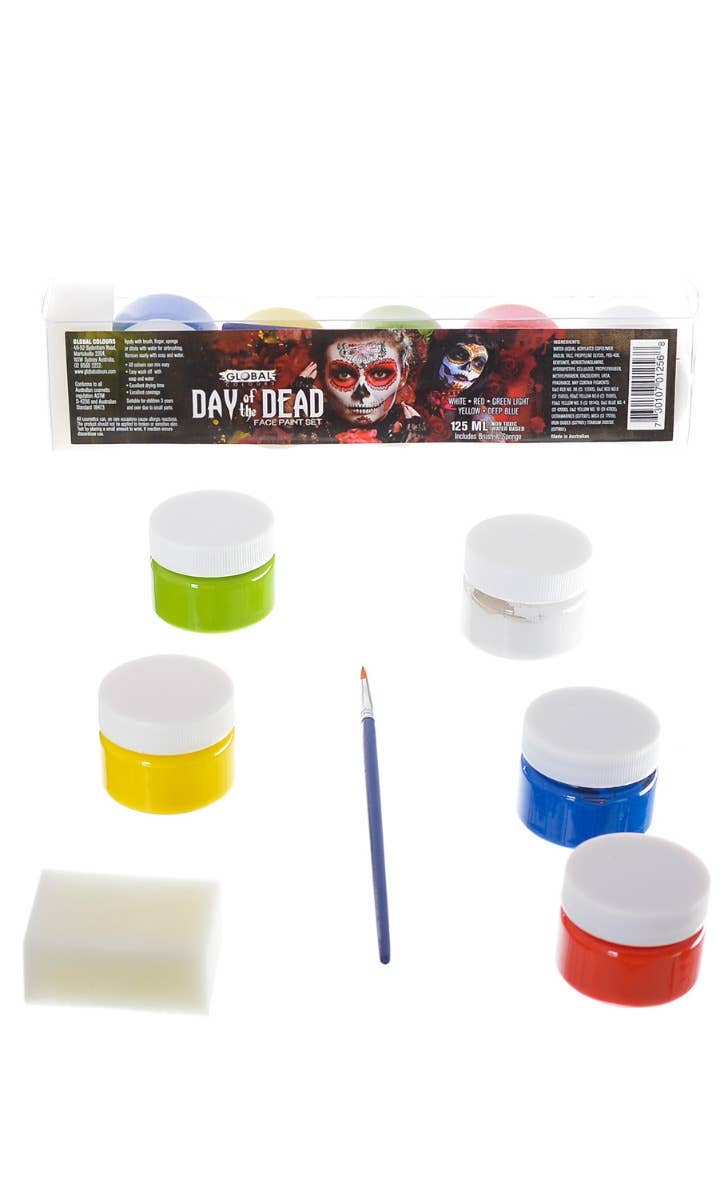 Global Colours High Quality Day Of The Dead Face And Body Paint Set Main Image