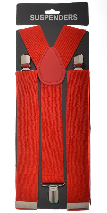 Retro Red Costume Suspenders 1980s Fashion Accessory - Main Image