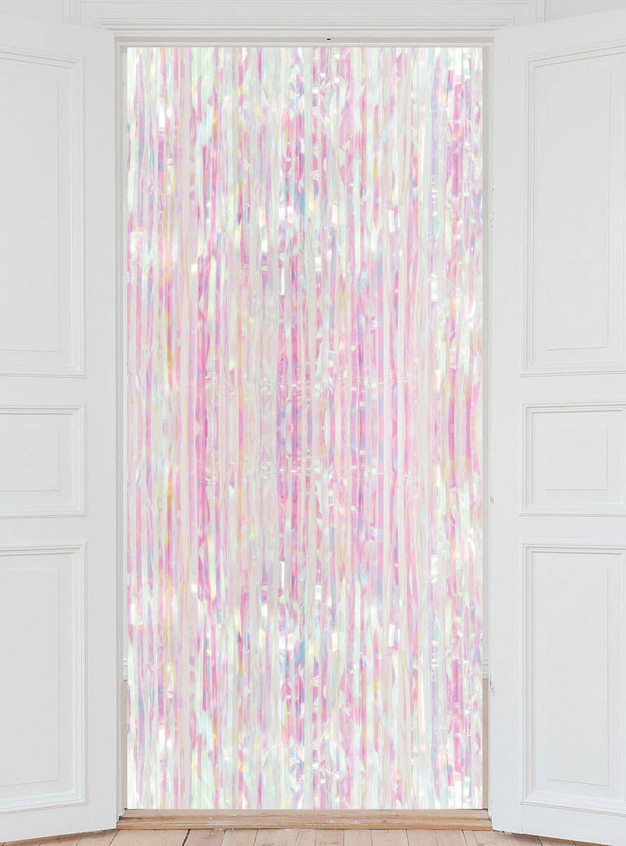 Image of Iridescent Pink Foil Tassel 2m x 90cm Backdrop Decoration