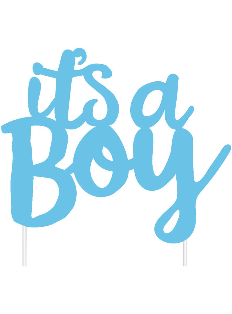 Image of It's A Boy Blue Baby Shower Cake Topper