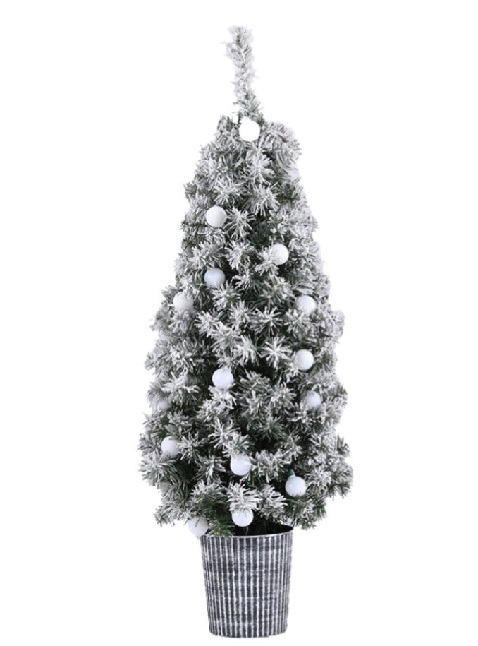 Jingle Jollys 120cm Potted Snowy Christmas Tree Decoration - Alternate Image 1