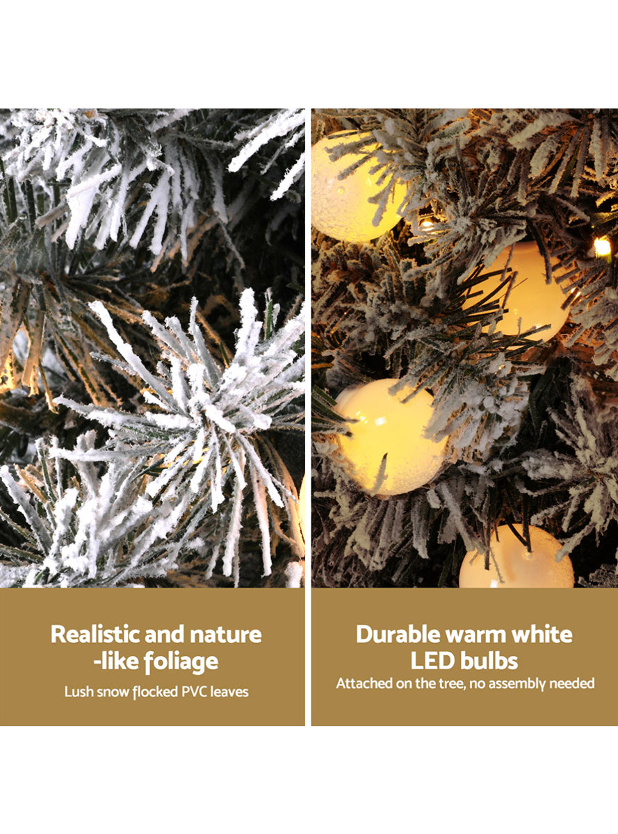 Jingle Jollys 120cm Potted Snowy Christmas Tree Decoration - Information Image 2