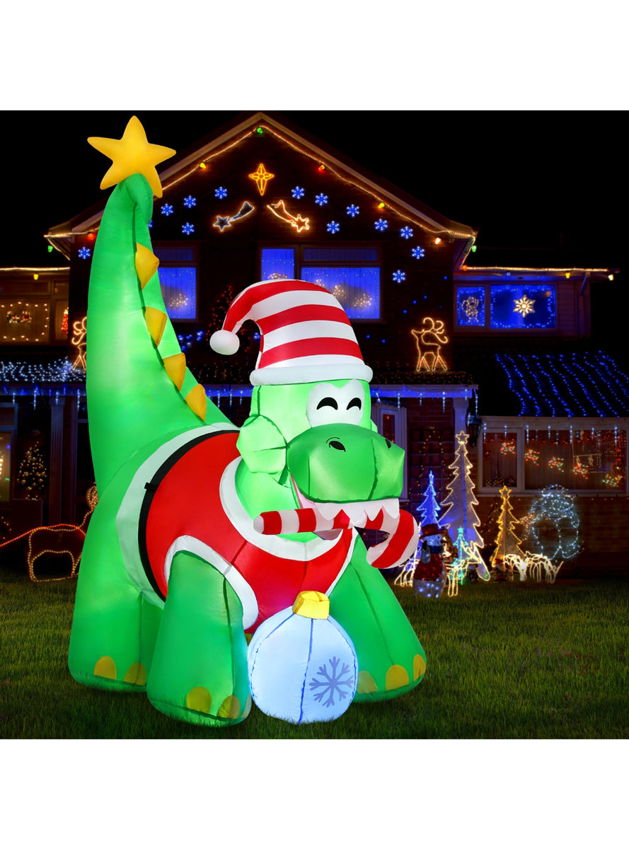 Jingle Jollys 186cm Christmas Dinosaur Inflatable Decoration - Main Image