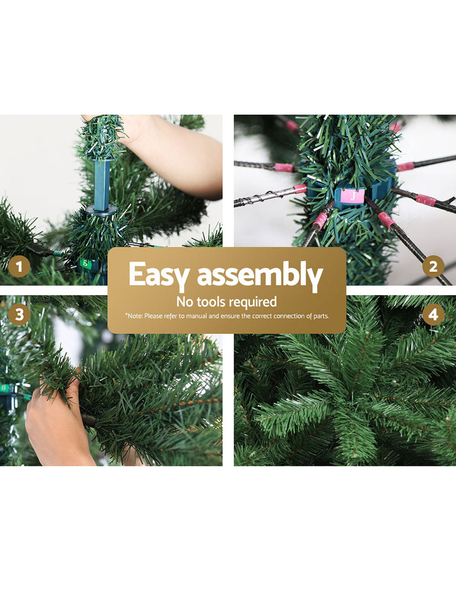 Jingle Jollys 210cm Classic Green Christmas Tree - Information Image 2 XM TR FULL 7FT GR
