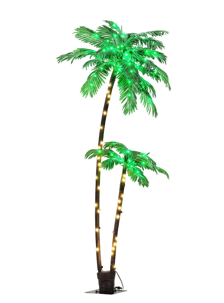 Jingle Jollys 210cm Light Up Palm Trees Christmas Decoration - Main Image