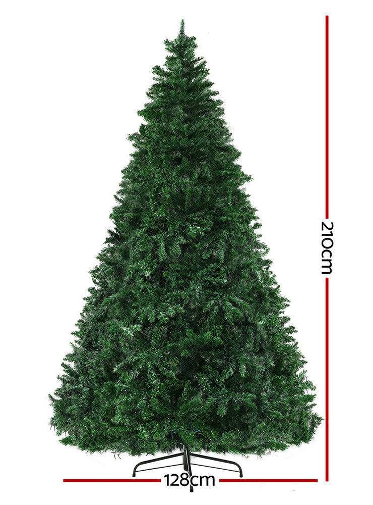 Jingle Jollys 210cm Multicolour Prelit Christmas Tree - Dimensions Image 1