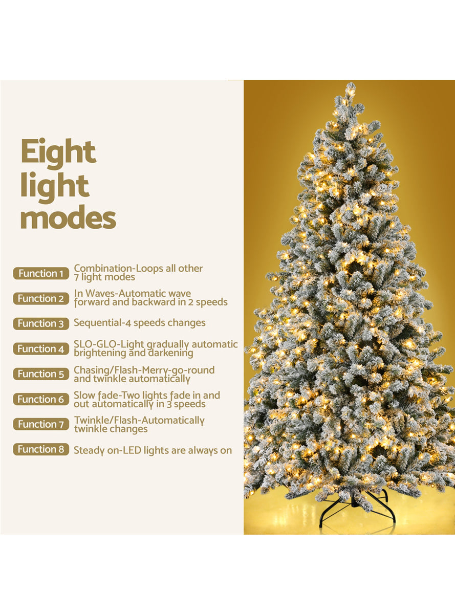 Jingle Jollys 210cm Prelit Snow Flocked Christmas Tree - Information Image 1