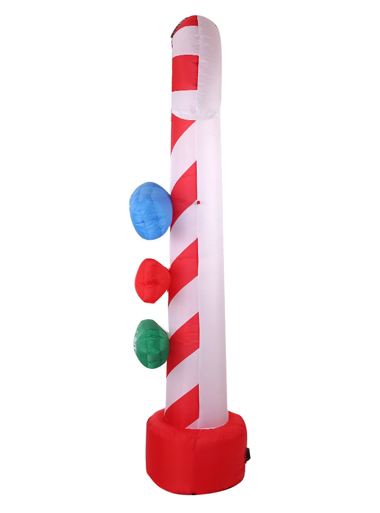 Jingle Jollys Inflatable Candy Cane Sign Christmas Decoration 240cm - Side Image