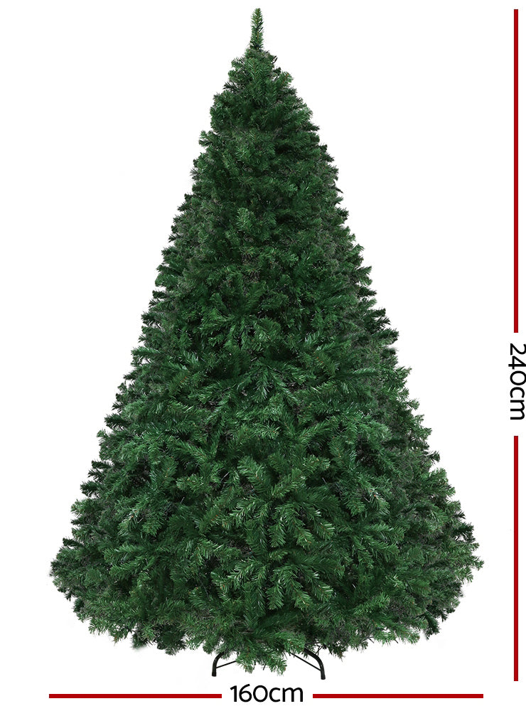 Jingle Jollys Multicolour Prelit Christmas Tree 240cm - Dimensions Image 1