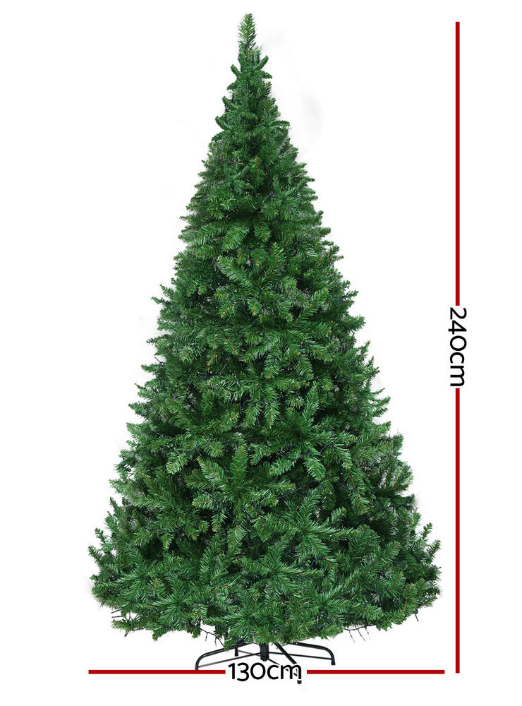 Jingle Jollys Warm White Prelit Christmas Tree 240cm - Dimensions Image 1