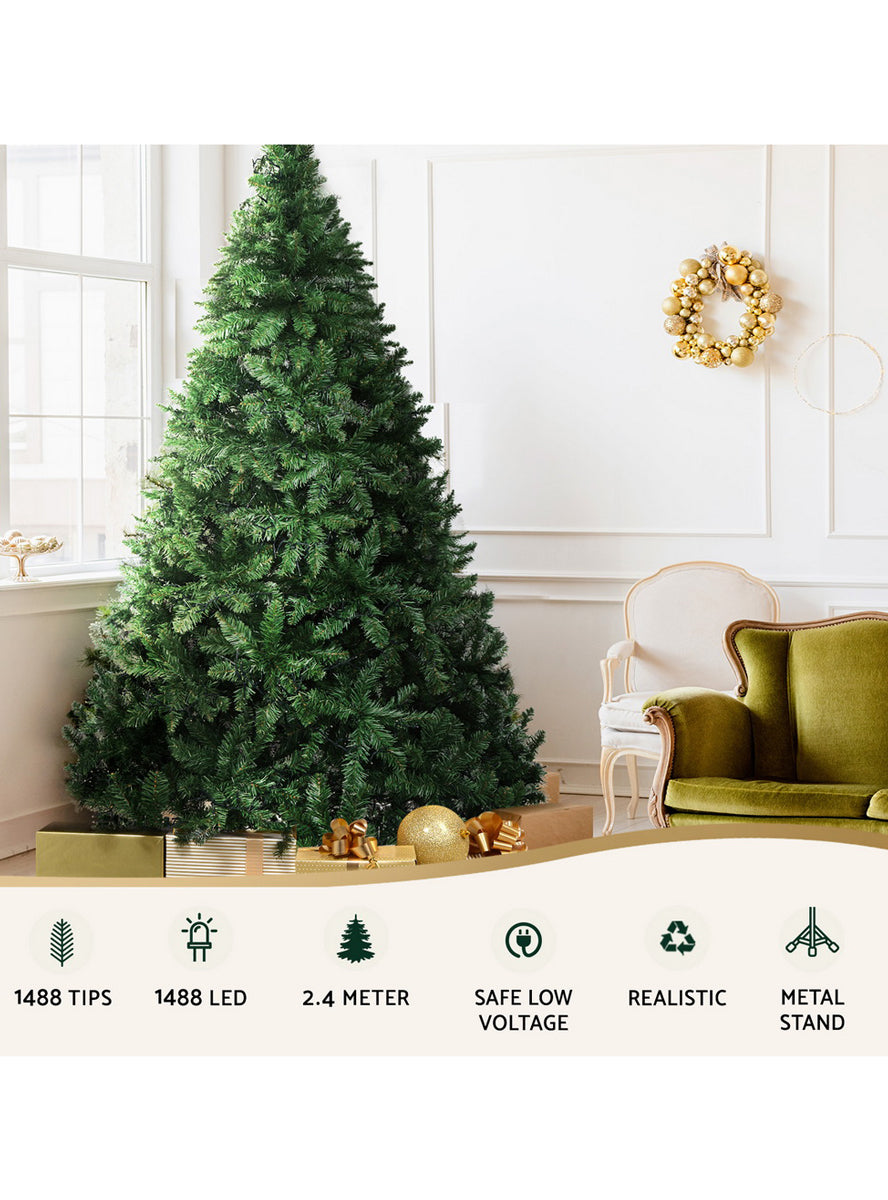 Jingle Jollys Warm White Prelit Christmas Tree 240cm - Information Image 1