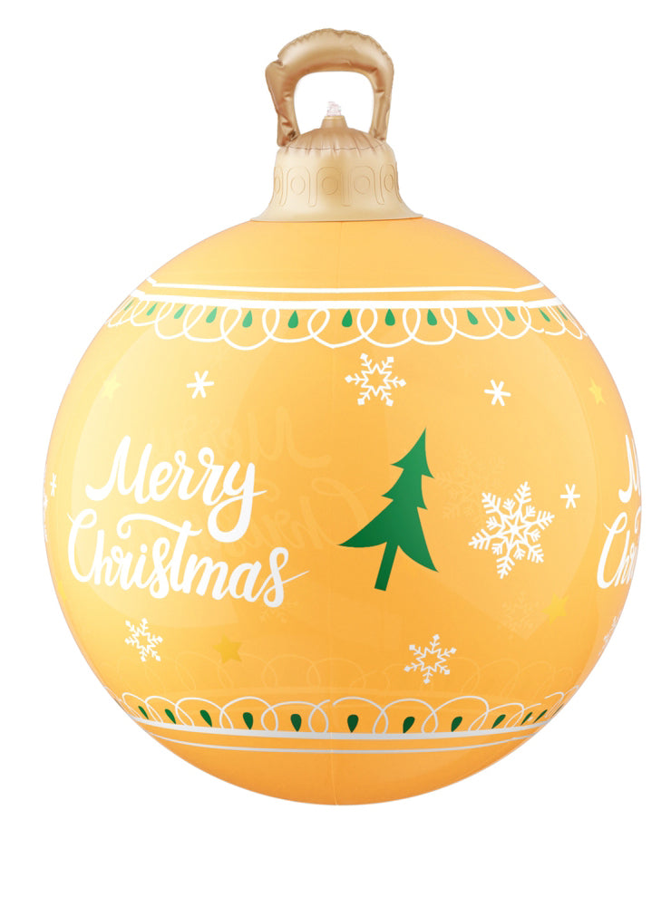 Jingle Jollys Gold Merry Christmas Inflatable Bauble Decoration 60cm - Main Image