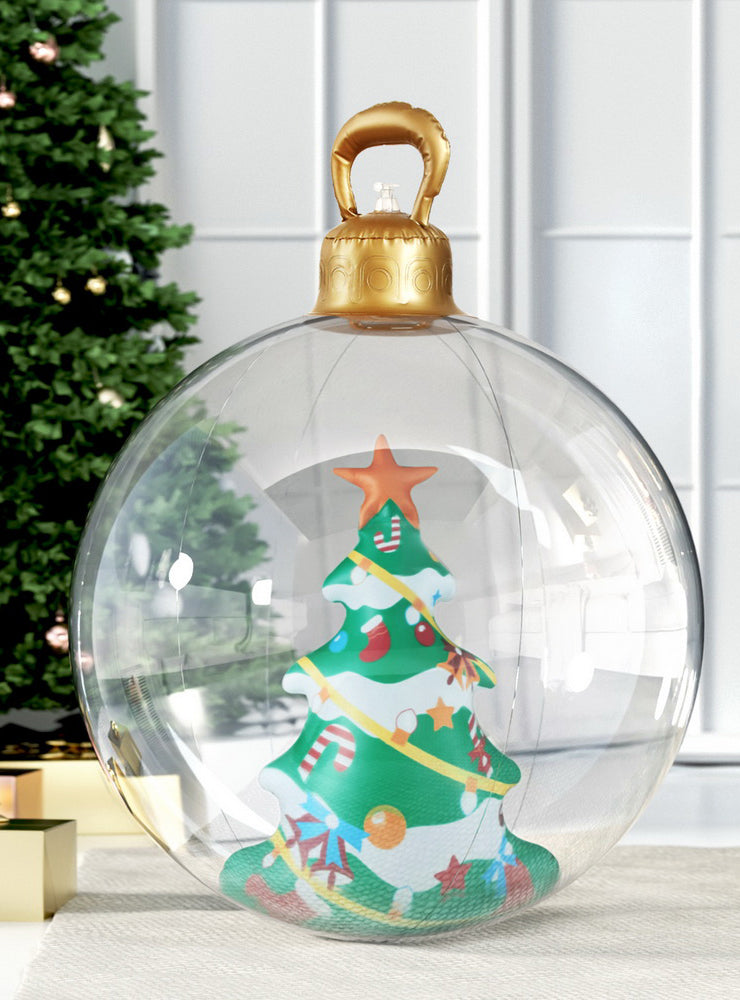 Jingle Jollys Inflatable Clear Bauble Decoration with Christmas Tree 60cm - Alternate Image 2