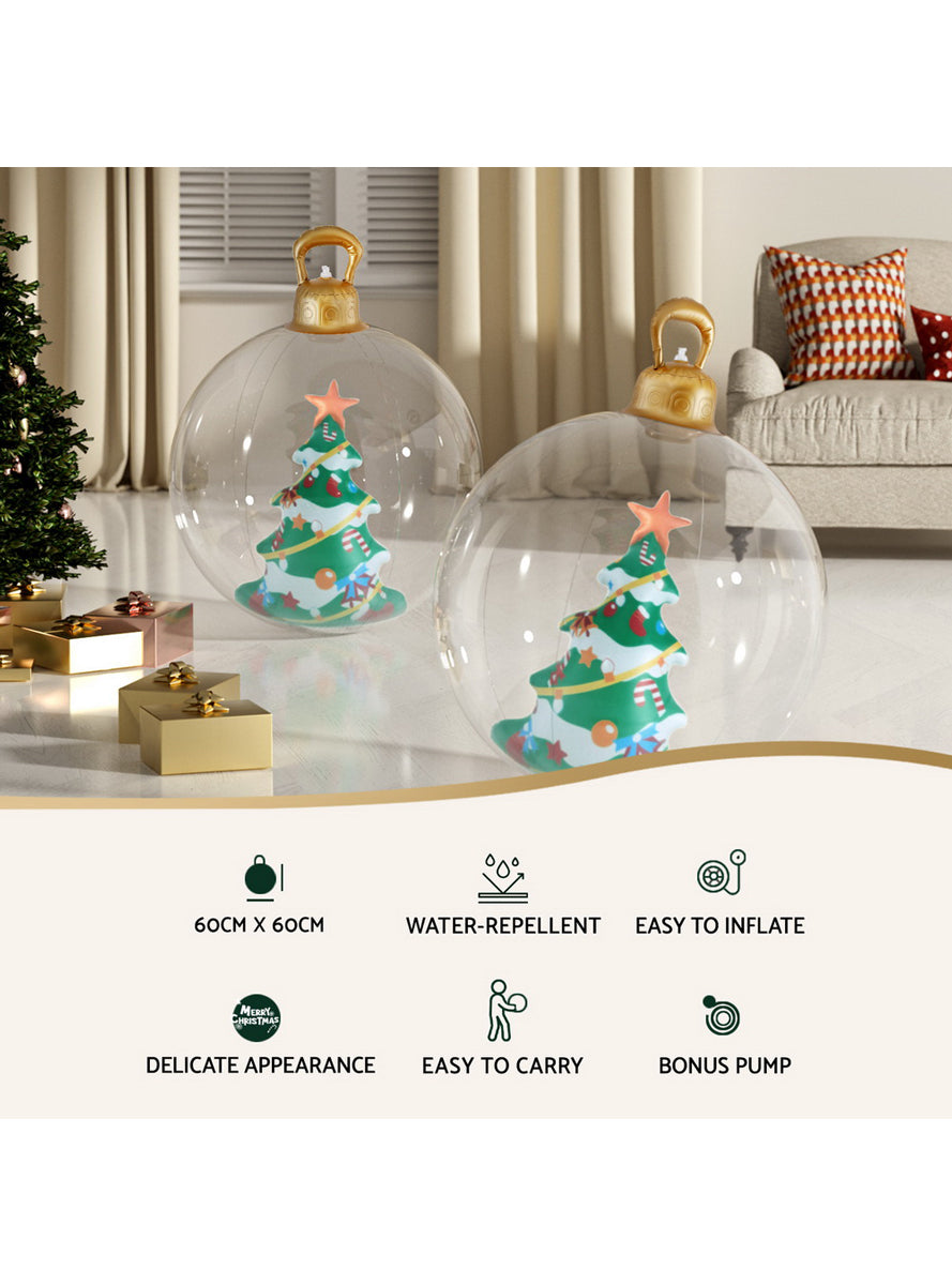 Jingle Jollys Inflatable Clear Bauble Decoration with Christmas Tree 60cm - Information Image 1