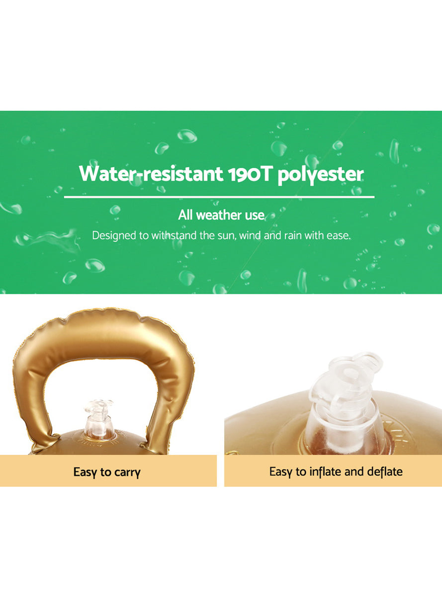 Jingle Jollys Inflatable Green Reindeer Print Christmas Bauble Decoration 60cm - Information Image 2