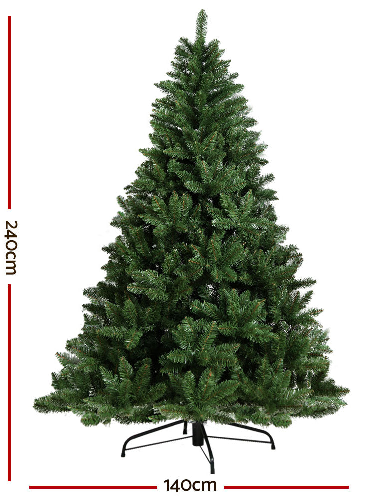 Jingle Jollys Classic Green Christmas Tree 240cm - Dimensions Image