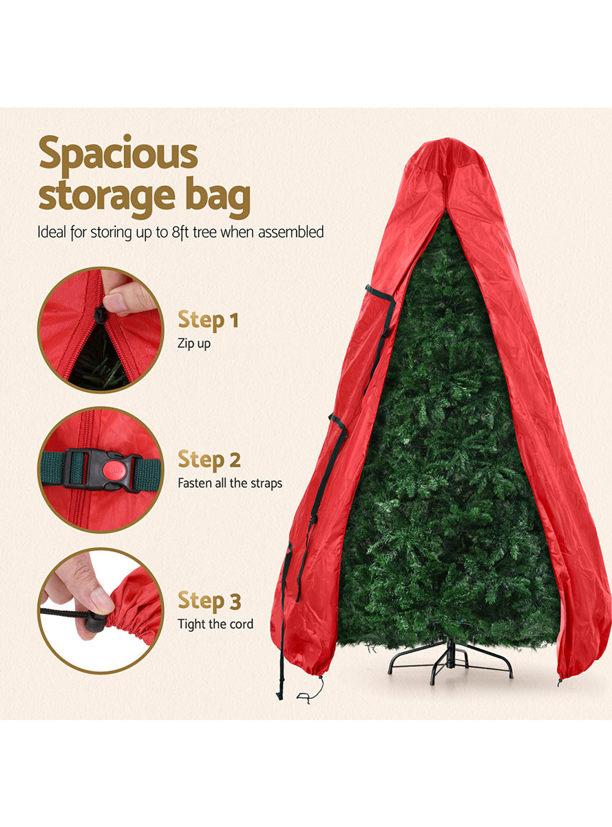 Jingle Jollys Red Up To 8ft Christmas Tree Storage Bag - Information Image 1