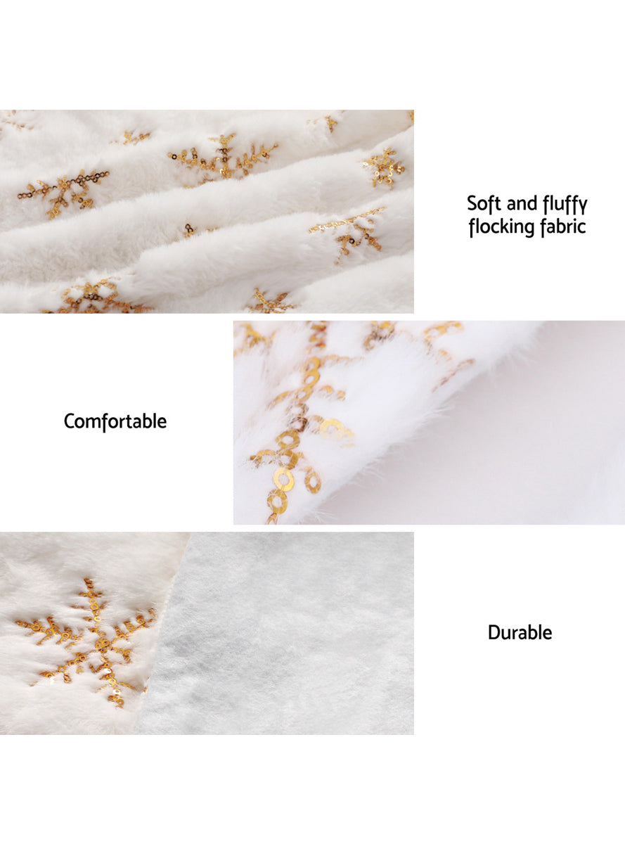 Jingle Jollys White Snowflake Print 90cm Tree Skirt - Info Image 2