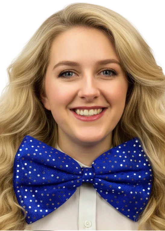 Jumbo Blue Clown Costume Bow Tie - Main Image