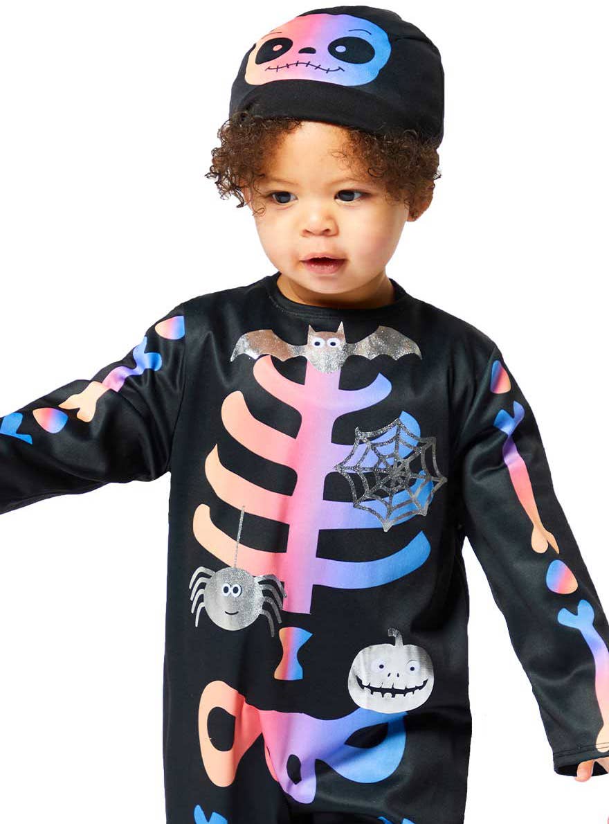 Image of Pastel Skeleton Toddler Halloween Costume - Close Image